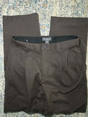 H&M Regular Fit Brown Houndstooth Trousers Size 29